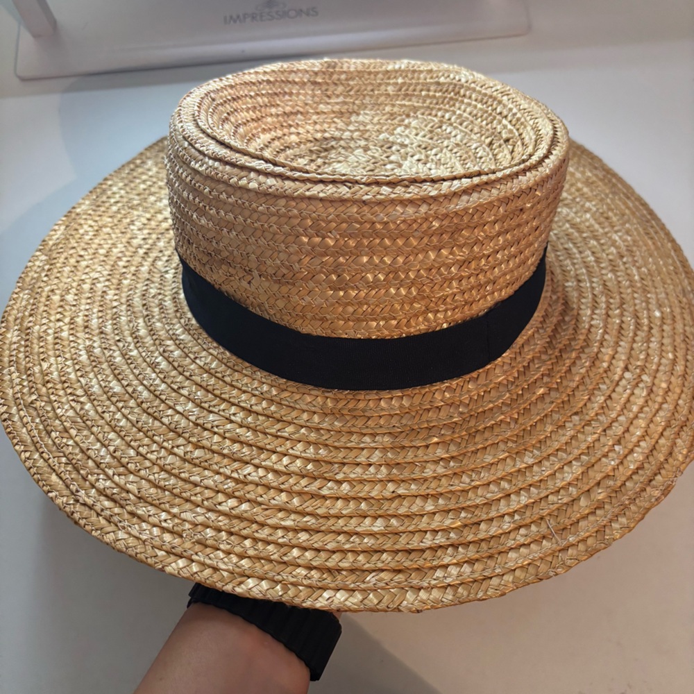 J. Crew Natural Straw Hat with Black Band
